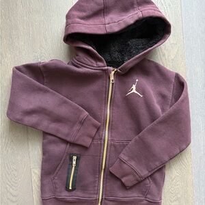Jordan Kids Burgundy Hoodie with Gold Accents